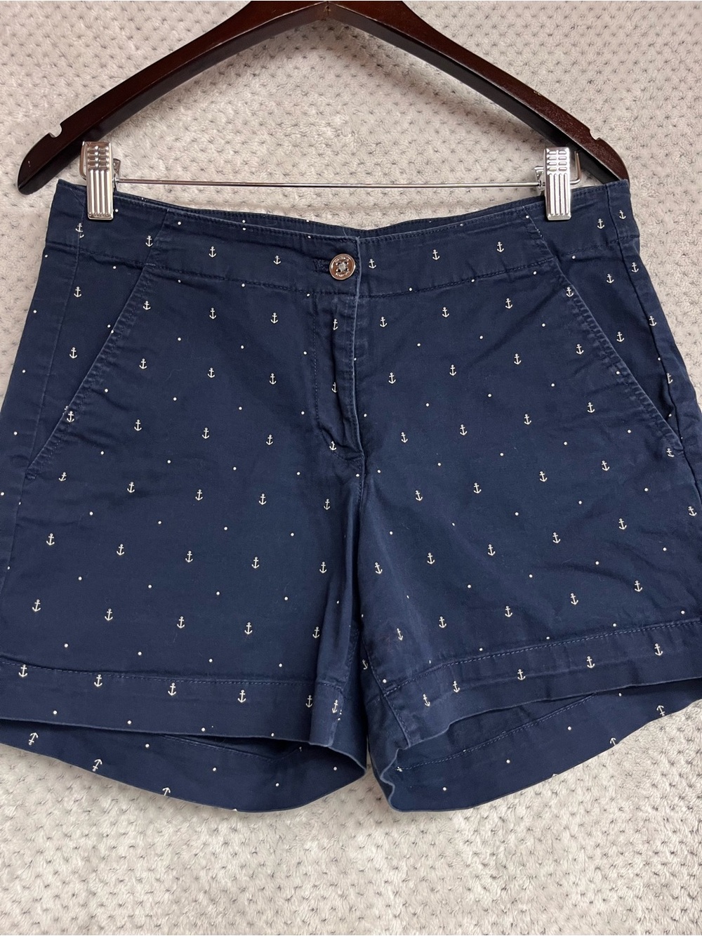 Nautica Black Anchor-Print Cotton Bermuda Shorts